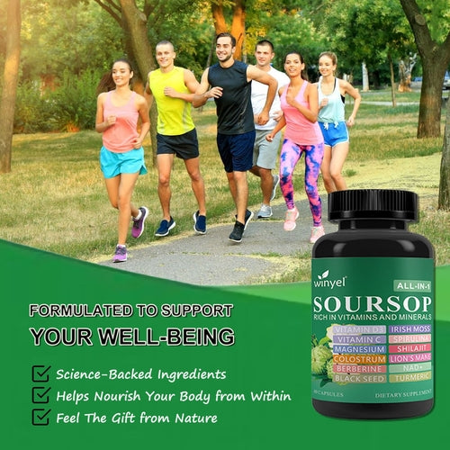 Soursop Supplement Containing 20 Herbal Extracts Including Seaweed,