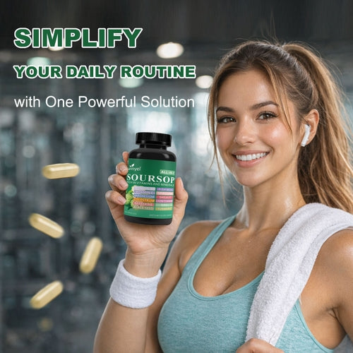 Soursop Supplement Containing 20 Herbal Extracts Including Seaweed,
